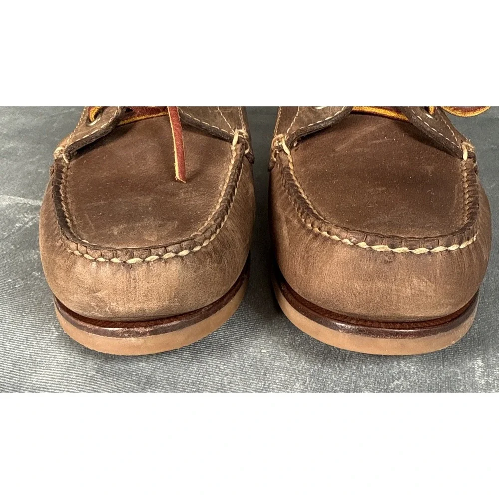 L.L.Bean Signature 281250 Blucher Boat Shoes Handsewn Leather Moccasins Mens 9.5